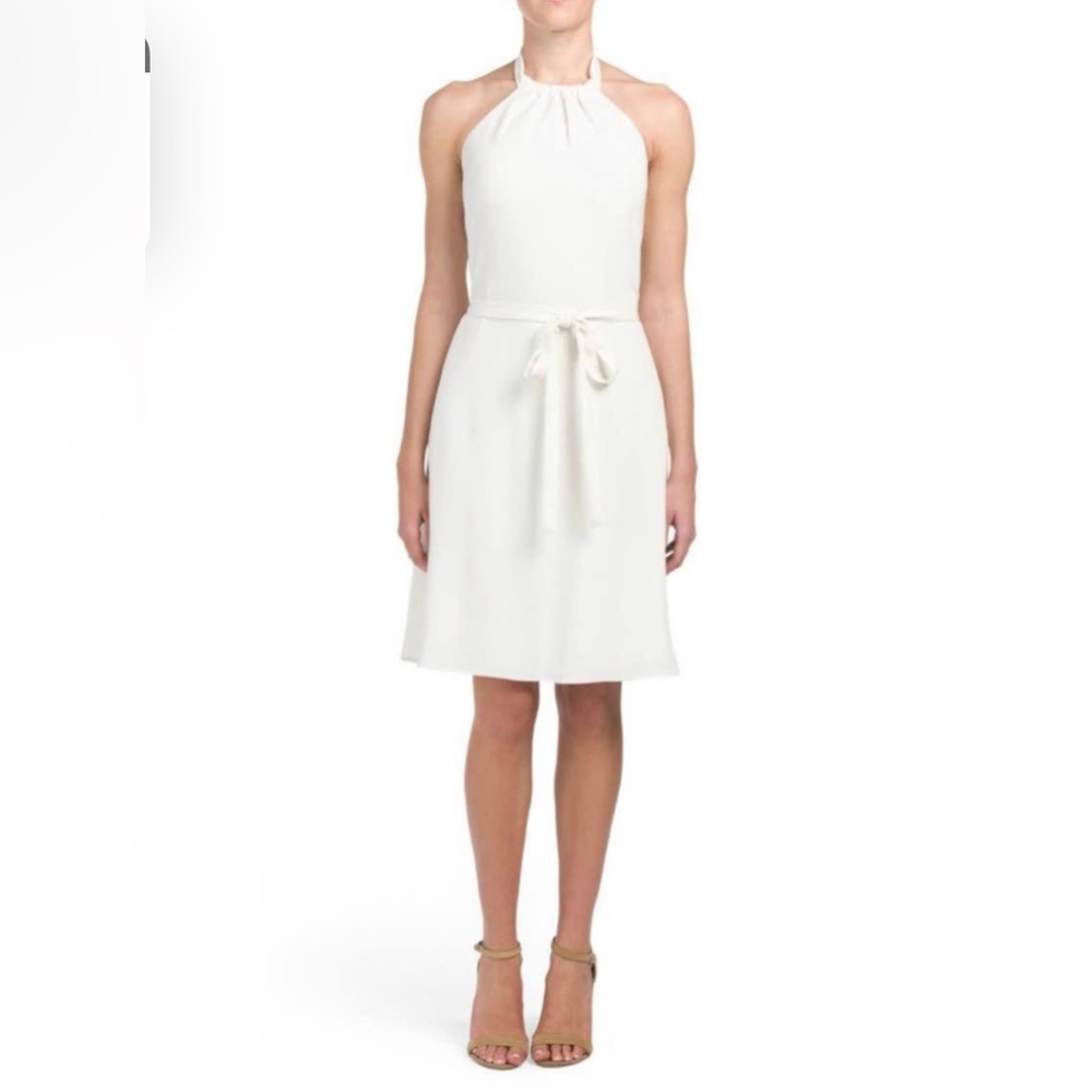 Theory white halter dress